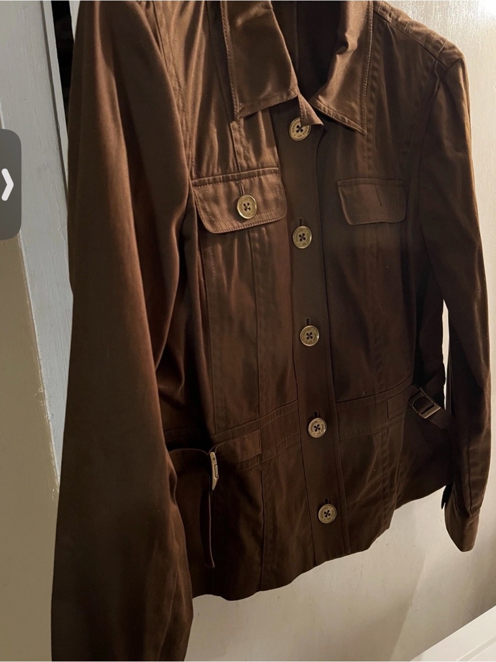 Jones New York Brown Utility Button-Front Jacket